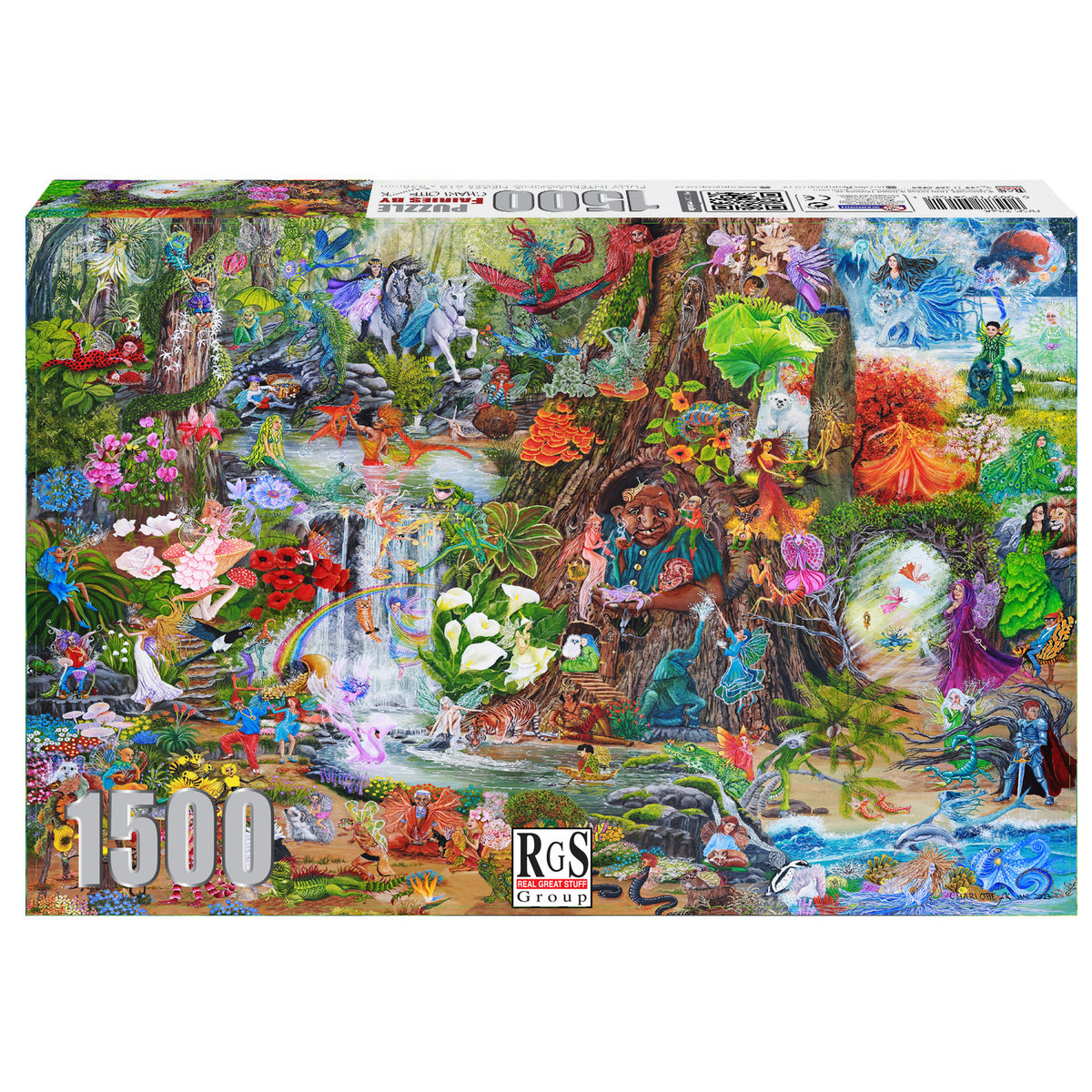 Hylas And Water Fairies 1896 Art Puzzle - 1500 Pieces, Premium Blue Board Cut - View #5