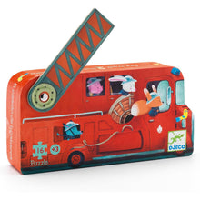Load image into Gallery viewer, Silhouette Puzzle - The Fire Truck - 16 pieces