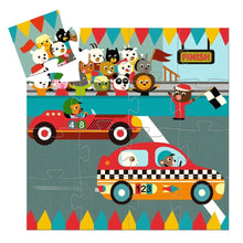 Load image into Gallery viewer, Silhouette Puzzle - The Racing Car - 16 pieces