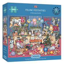 Load image into Gallery viewer, Feline Festivities - 1000 pieces
