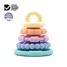 Load image into Gallery viewer, Rainbow Stacker and Teether Toy - Rainbow Pastel