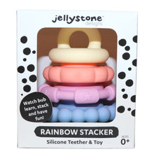 Load image into Gallery viewer, Rainbow Stacker and Teether Toy - Rainbow Pastel