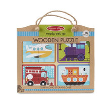 Load image into Gallery viewer, Natural Play Wooden Puzzle:  Ready Set Go