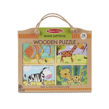 Load image into Gallery viewer, Natural Play Wooden Puzzle:  Animal Patterns