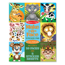 Load image into Gallery viewer, Make-a-Face Crazy Animals Sticker Pad