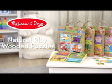 Load and play video in Gallery viewer, Natural Play Wooden Puzzle:  Animal Patterns