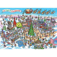 Load image into Gallery viewer, DoodleTown: 12 Days of Christmas - 1000 pieces
