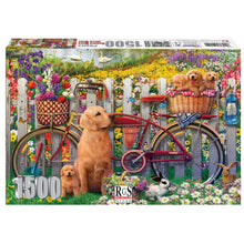 Load image into Gallery viewer, Garden Dogs with Bike - 1500 pieces
