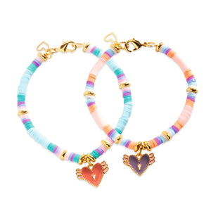 You & Me Friendship Bracelets:  Heart Heishi