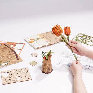 DIY Wooden Flower: Orange Tulip