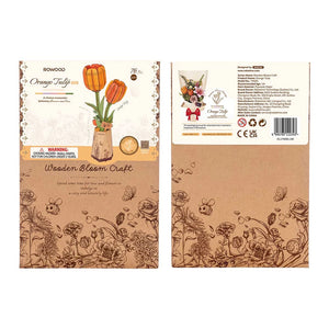 DIY Wooden Flower: Orange Tulip