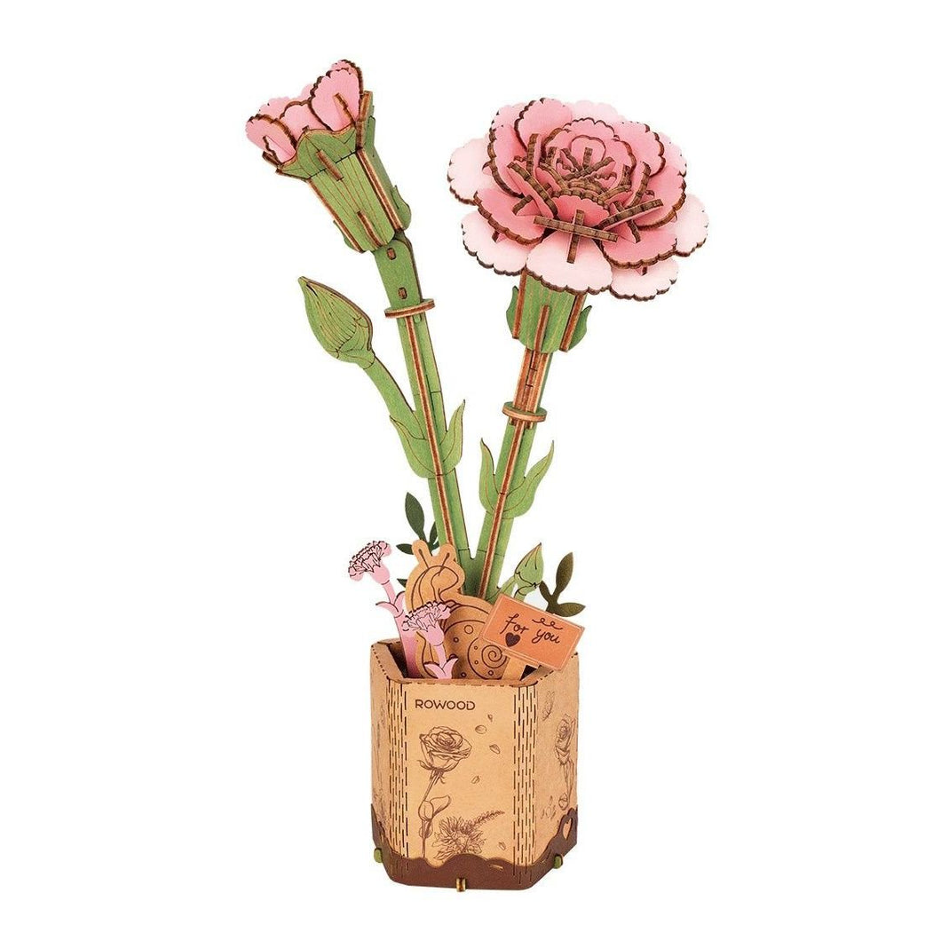 DIY Wooden Flower: Pink Carnation