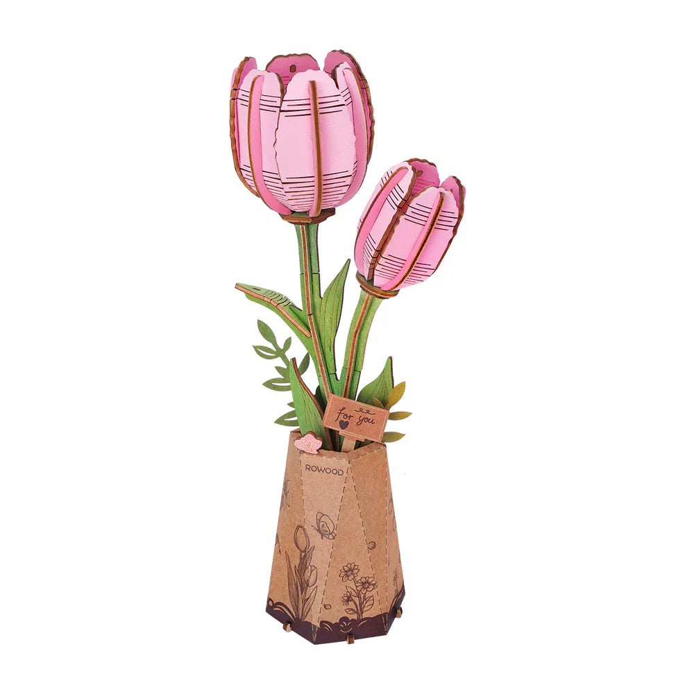 DIY Wooden Flower: Pink Tulip