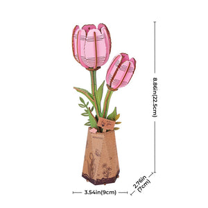 DIY Wooden Flower: Pink Tulip