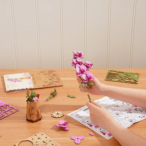 DIY Wooden Flower: Purple Moth Orchid
