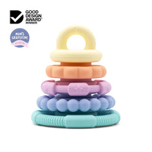 Load image into Gallery viewer, Rainbow Stacker and Teether Toy - Rainbow Pastel
