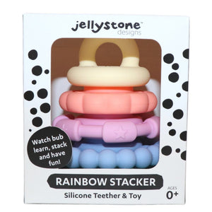 Rainbow Stacker and Teether Toy - Rainbow Pastel