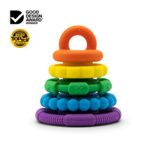 Load image into Gallery viewer, Rainbow Stacker and Teether Toy - Rainbow Bright
