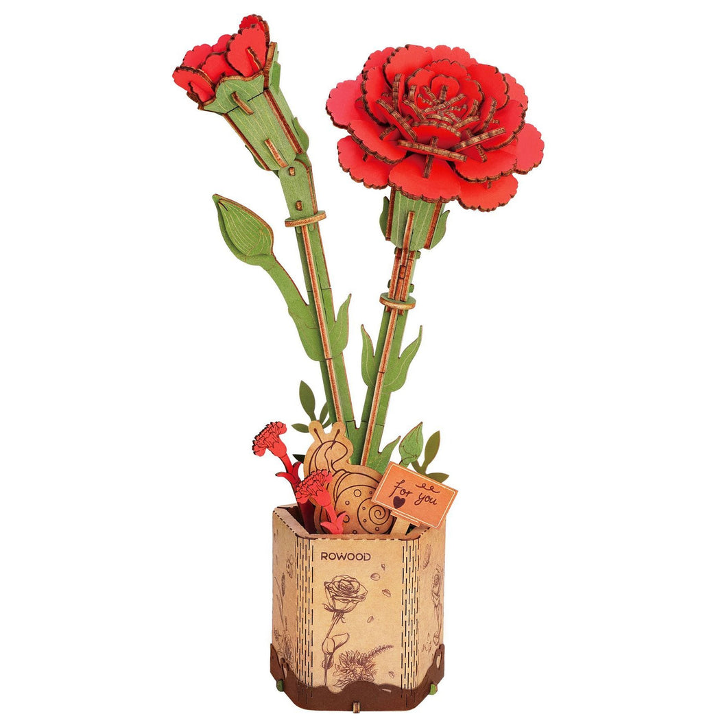 DIY Wooden Flower: Red Carnation
