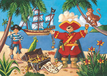 Load image into Gallery viewer, Silhouette Puzzle - The Pirate And The Treasure - 36 pieces
