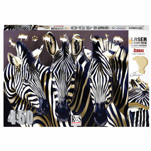 Laser Crafted Widget Puzzle: Zebras - 450 pieces